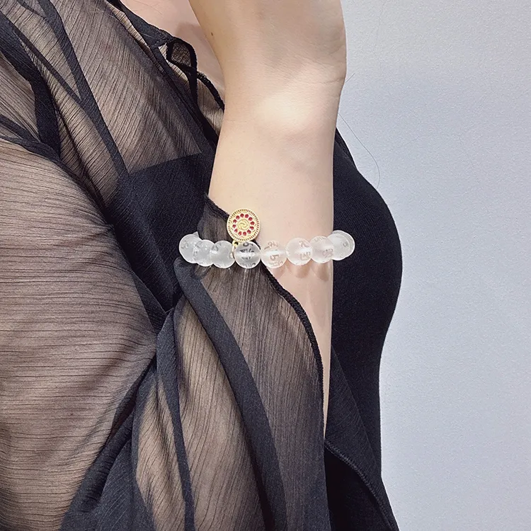 MOUNTAINS AND MANS White Crystal Bracelets Unisex-12