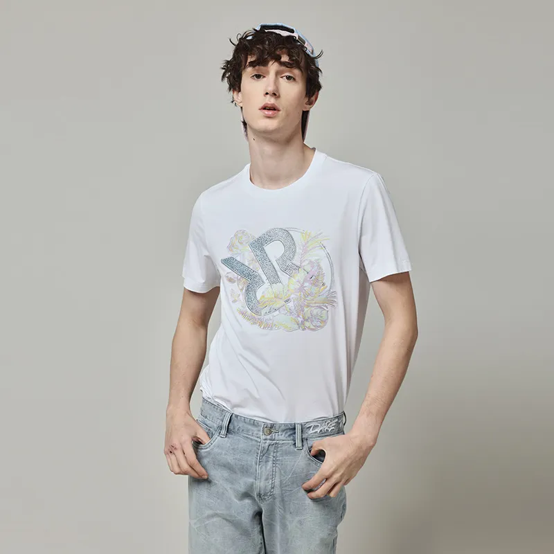 RARE Short Sleeved T Shirts Men's White-4