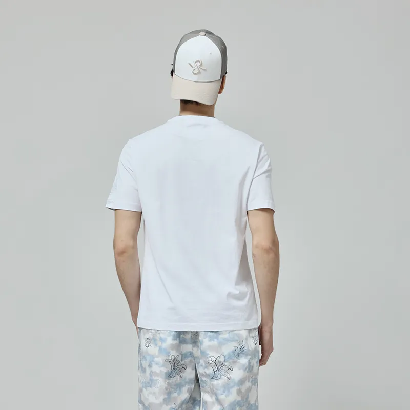 RARE Crew Neck Short Sleeved T Shirts Men's White-3