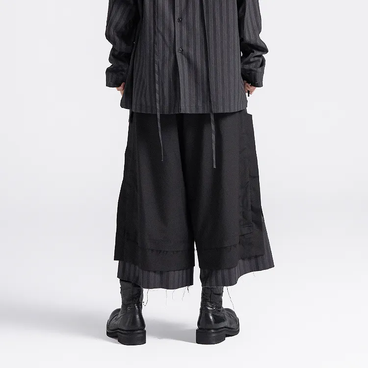 HUANXIANGZHE Casual Pants Unisex Black-7