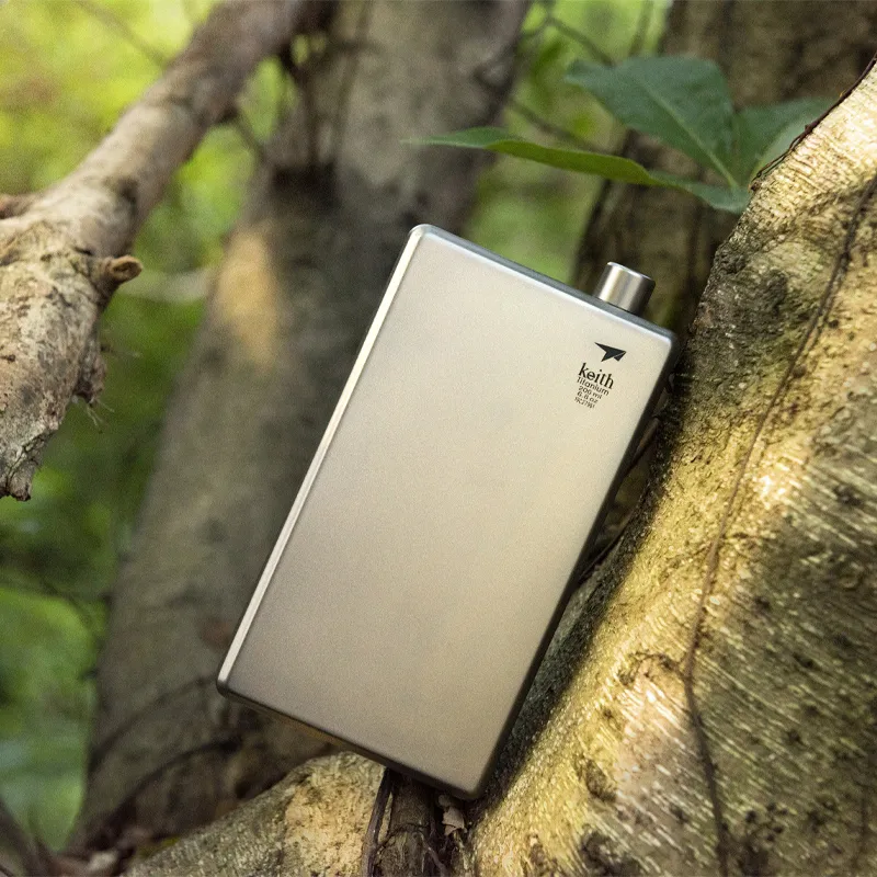 Keith Outdoor Water Equipment Flask About 200mL Pure Titanium 80*23*151mm-4