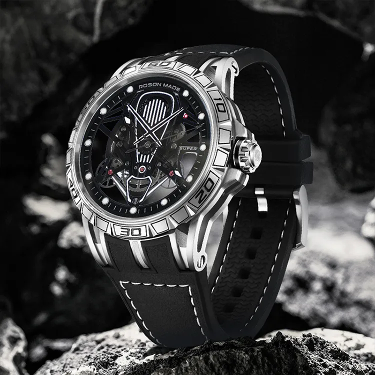 ROSDN Thunder Racing Collection Automatic Mechanical Movement Watch Men's Watches Black Dial G2713-3