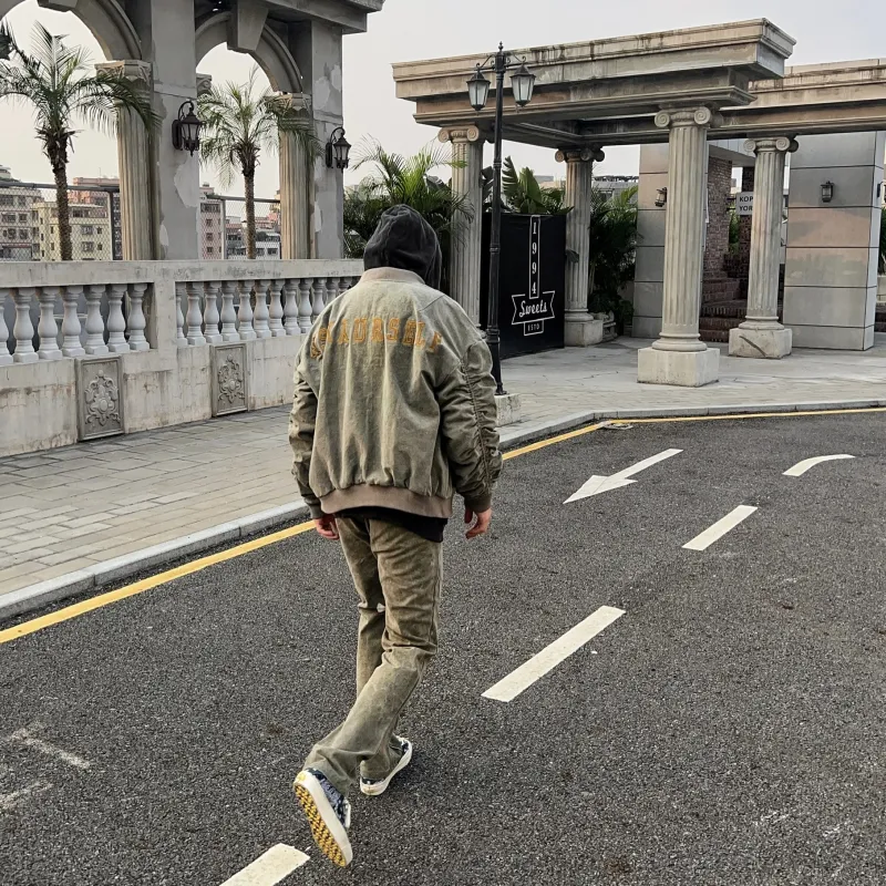 Askyurself Loose Fit Jacket Unisex Army Green-2