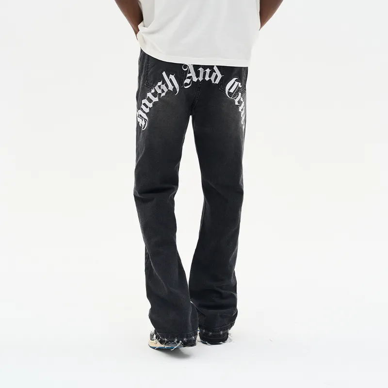 HARSH AND CRUEL Flared Pants Jeans Unisex-7