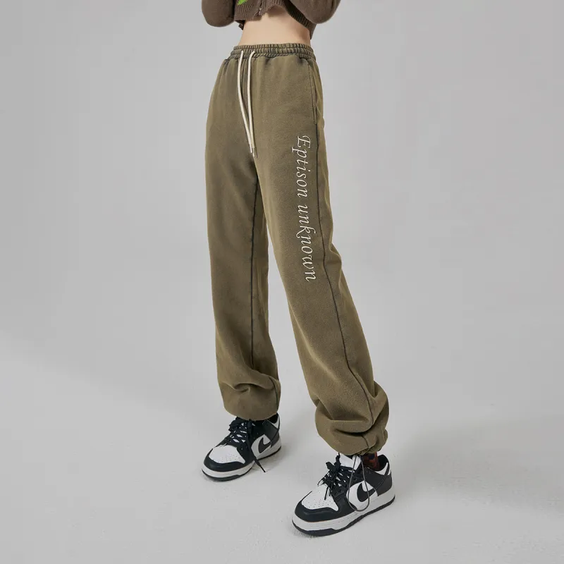 EPTISON WOMAN Straight Thickened Casual Pants Women's-2