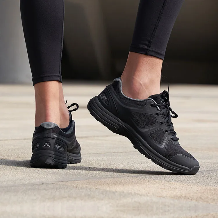 DO WIN Cushioned Slip Resistant Abrasion Resistant Low Top Running Shoes Unisex Black-7