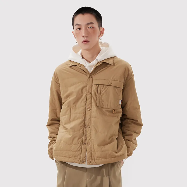 Penfield Lapel Loose Fit Moderate Puffer Jacket Unisex Khaki-2