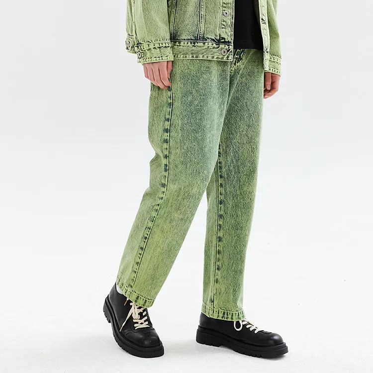 DEFINEX SS22 Wide Leg Jeans Unisex Green-3