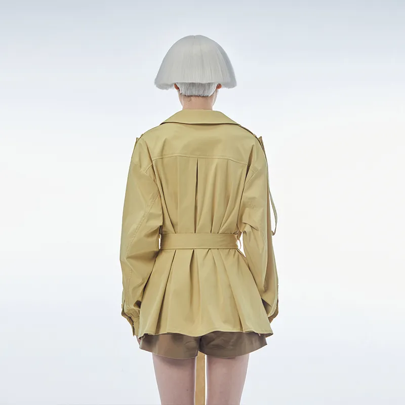D. MARTINA QUEEN Trench Coats Women's Neon Yellow-2