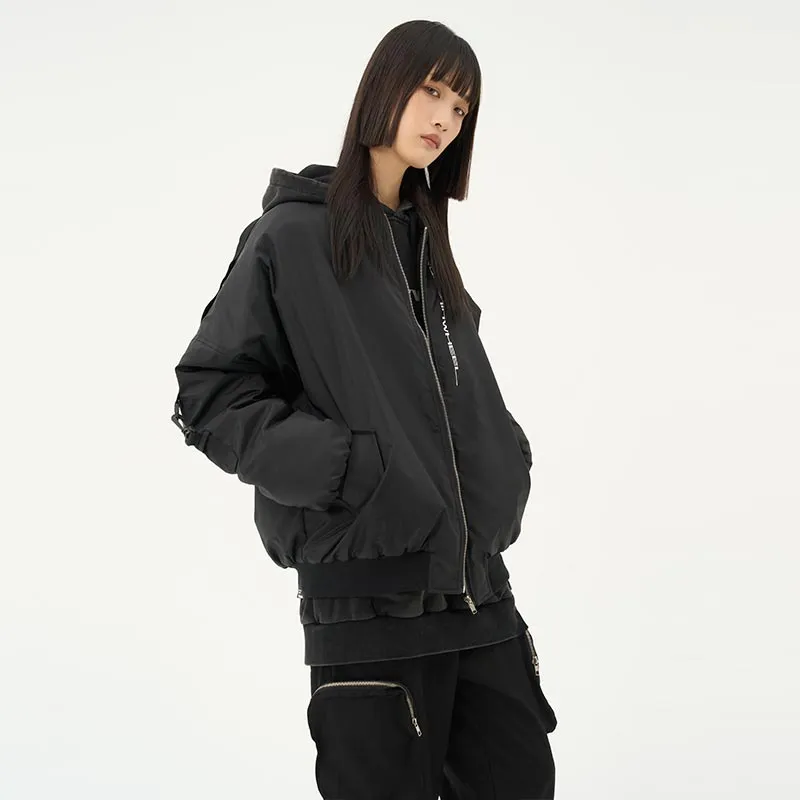 RUNNINWHEEL Loose Fit Jacket Unisex Black-3