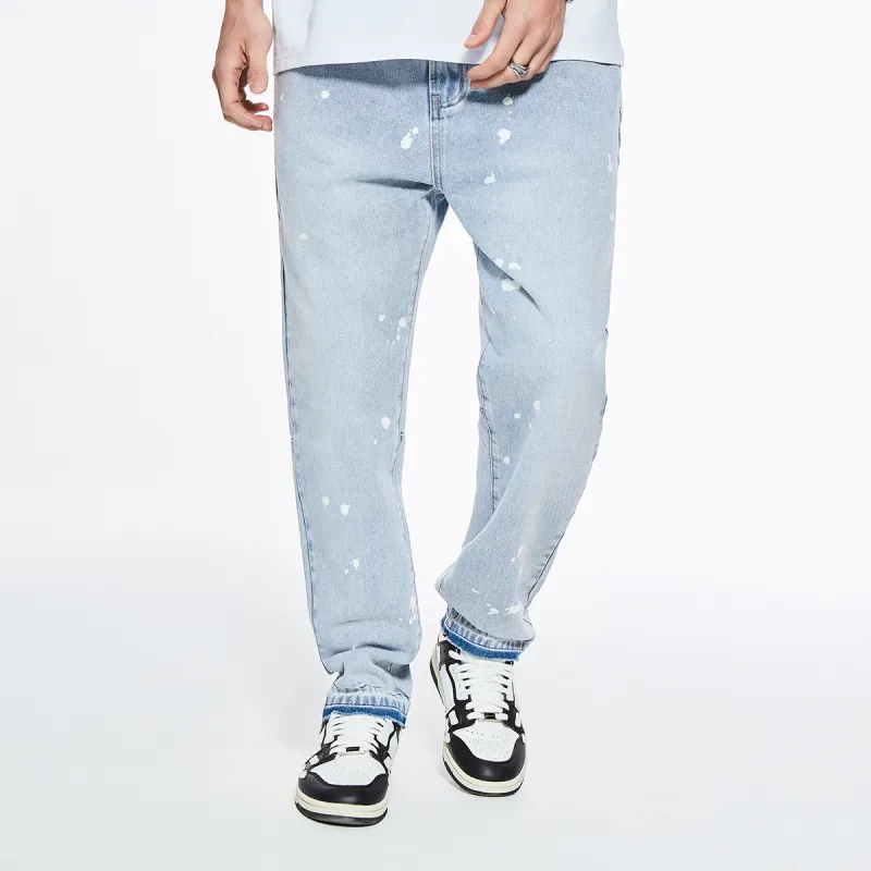 GUKUUL Straight Jeans Unisex Light Blue-2