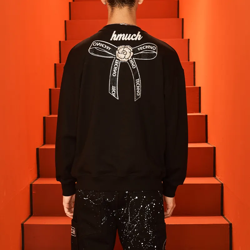 TCH Sweatshirts Unisex Black With Silver Logo-3