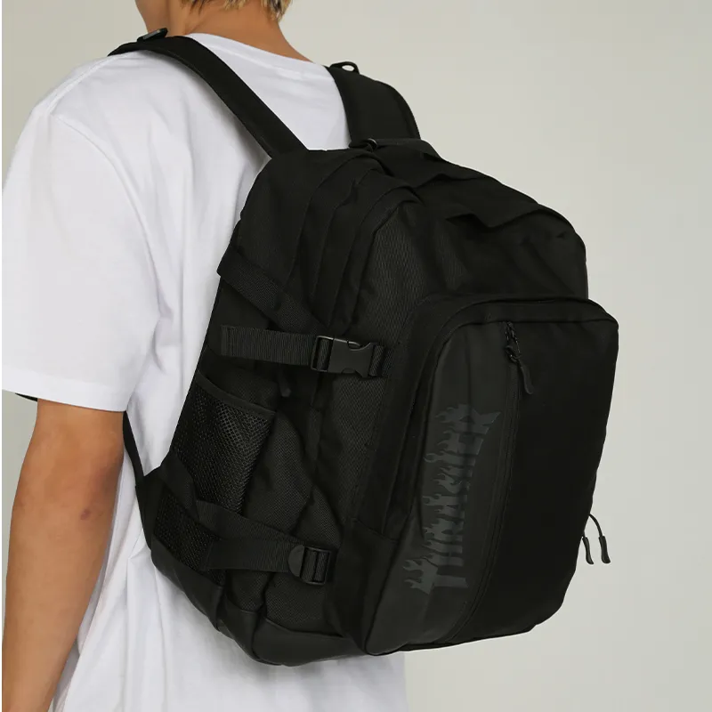 Thrasher Polyester Backpack Unisex Black-4