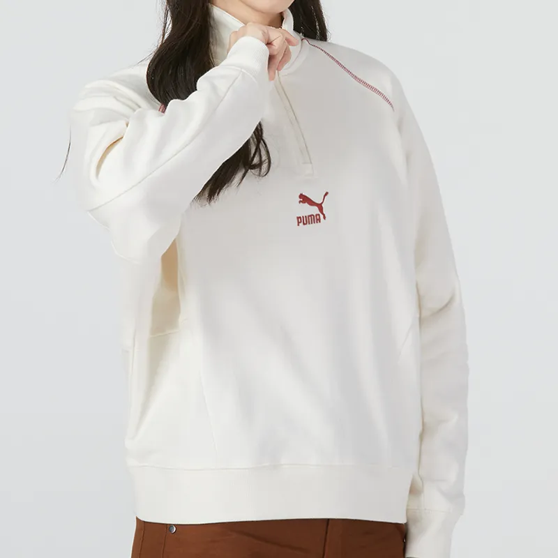 PUMA Sweatshirts Women's Ecru-4