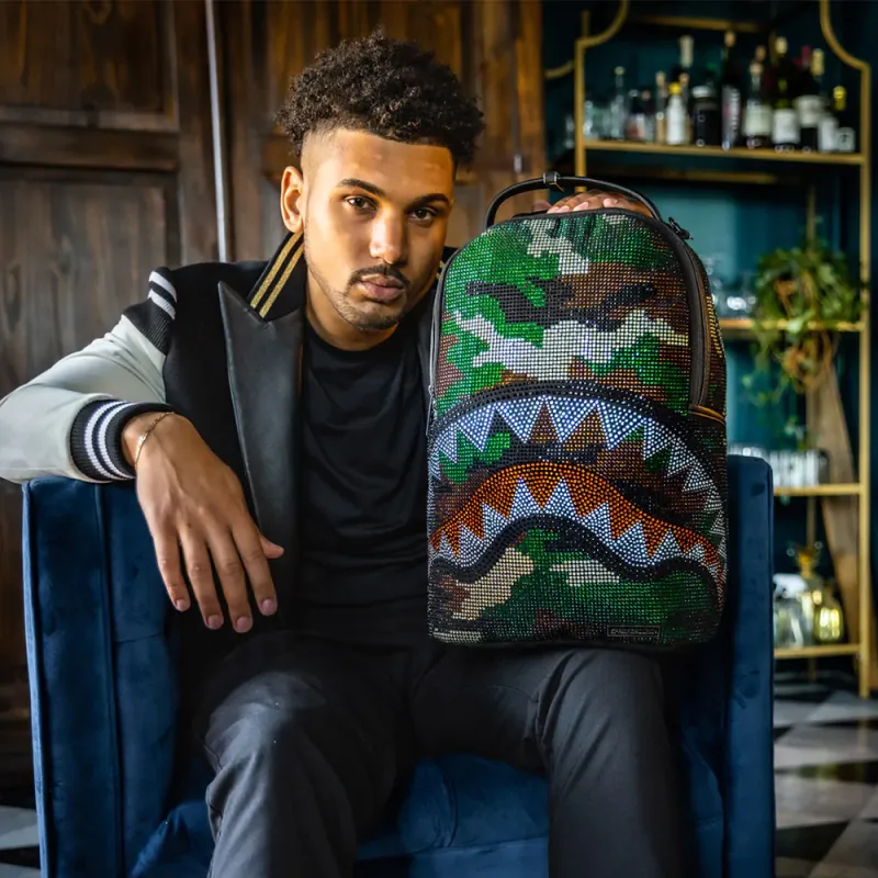 SPRAYGROUND Polyester Backpack Large Size Unisex Gray Green-5