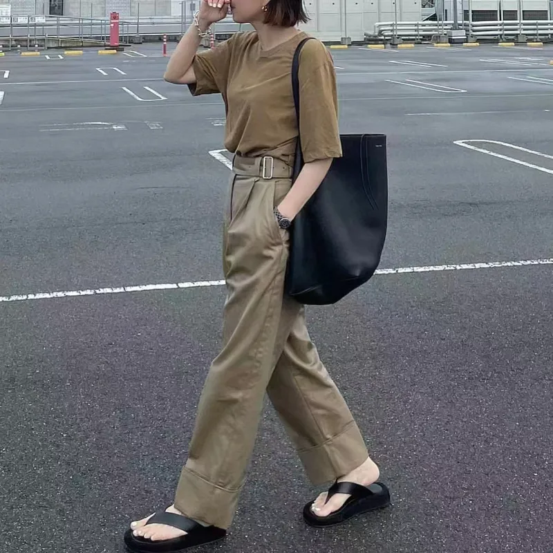 YOCAMU Genuine Leather Tote Bag Shopping Bag Bucket Bag Shoulder Bag Large Size Women's Black Khaki White-7