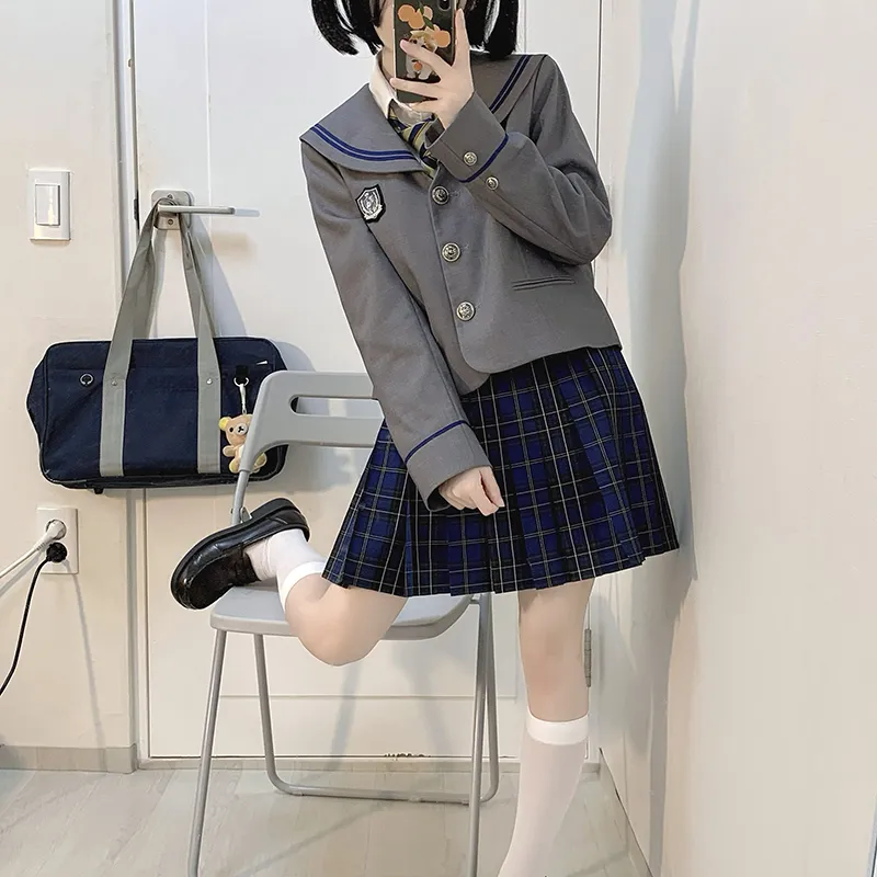 Tokyo Season Casual Short Skirts Women's Green Vine High School Plaid Skirt-41