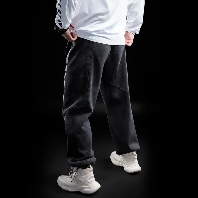 Monster Guardians Straight Thickened Sweatpants Men's Black Gray-3
