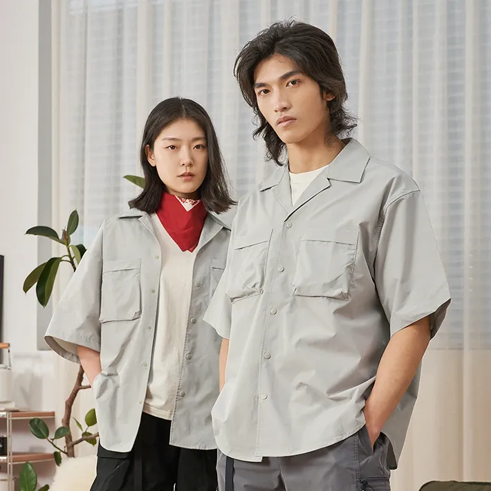 MOBI GARDEN Short Sleeved Shirt Coat Inner Unisex-12