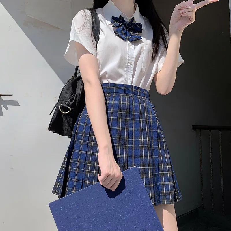 Tokyo Season Casual Short Skirts Women's Green Vine High School Plaid Skirt-29