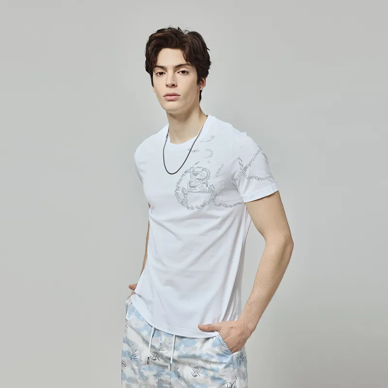 RARE Short Sleeved T Shirts Men's White-3