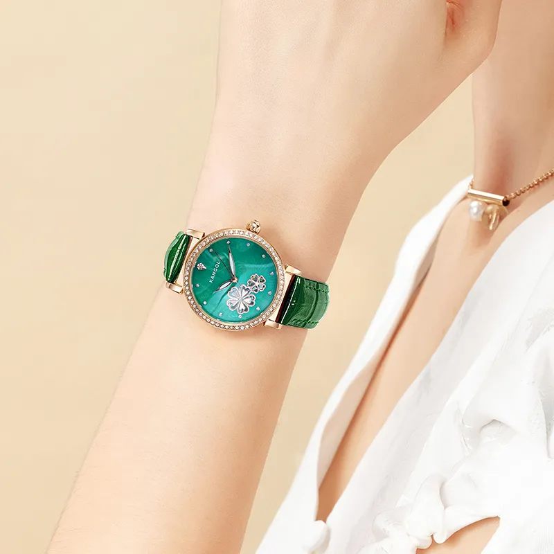 KANGOL Automatic Mechanical Movement Genuine Leather Strap Watch Women's Watch White Dial KANGOL-K316-9