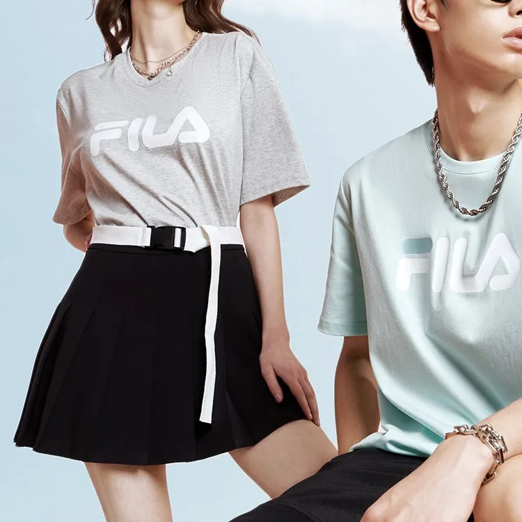 FILA Set in Sleeve T Shirt Unisex Light Heather Gray-4