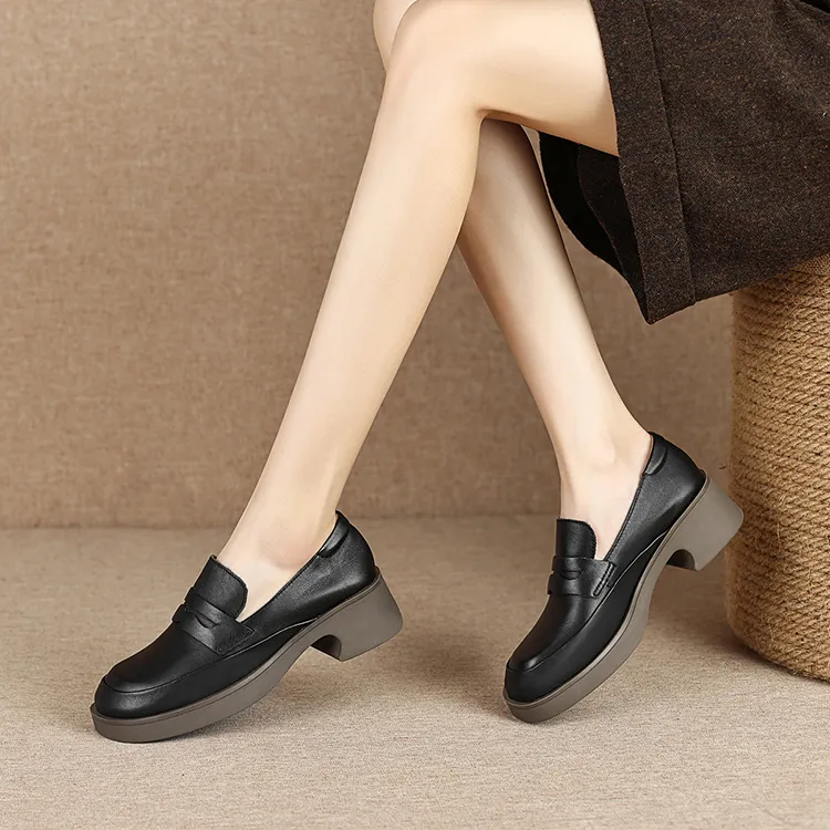 OCCAMAN Loafers Women's Low Top Black/Khaki-2