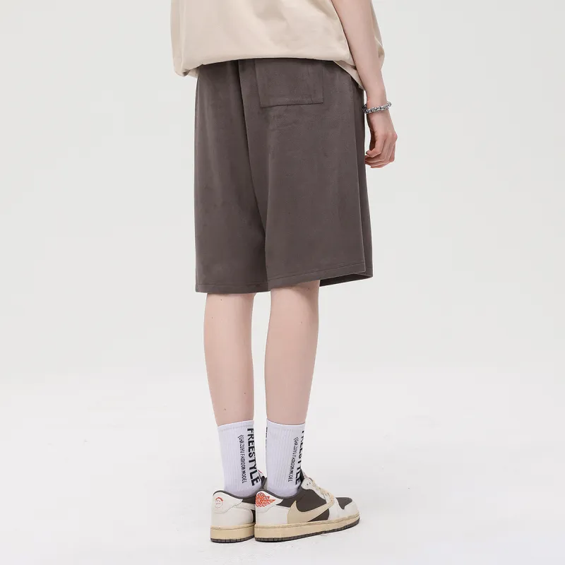 POINTLIMIT Suede 3D Pring Logo Unisex Casual Shorts-13