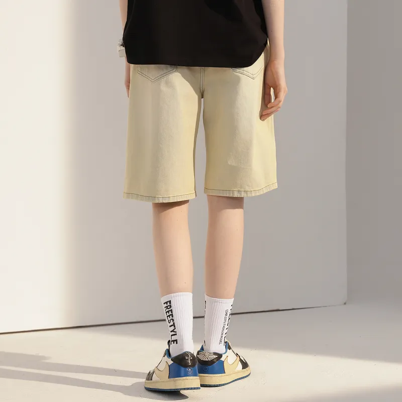 R.super Denim Shorts Unisex Yellow Mud-4