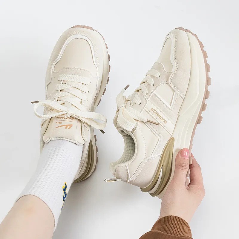 Warrior Low Top Chunky Sneakers Unisex Beige Brown-9