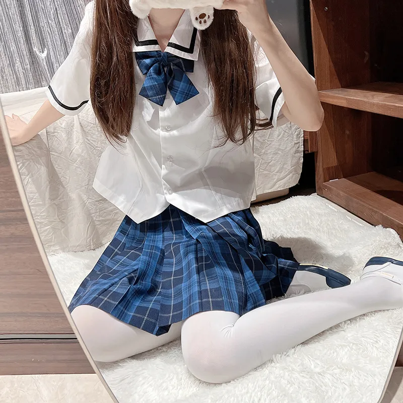 Tokyo Season Casual Short Skirts Women's Whale Fall, Plaid Skirt-23