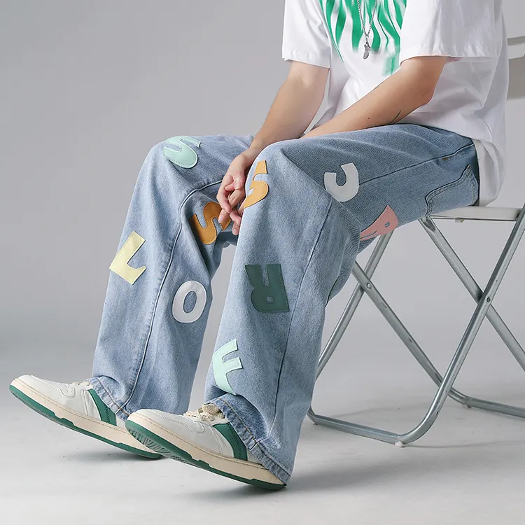 GOLFCROSS Straight Thickened Jeans Unisex-9