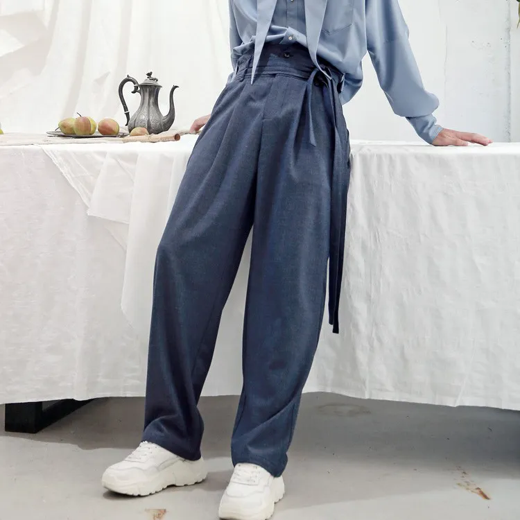 VALLEYOUTH Casual Pants Unisex Dark Blue Gray-4