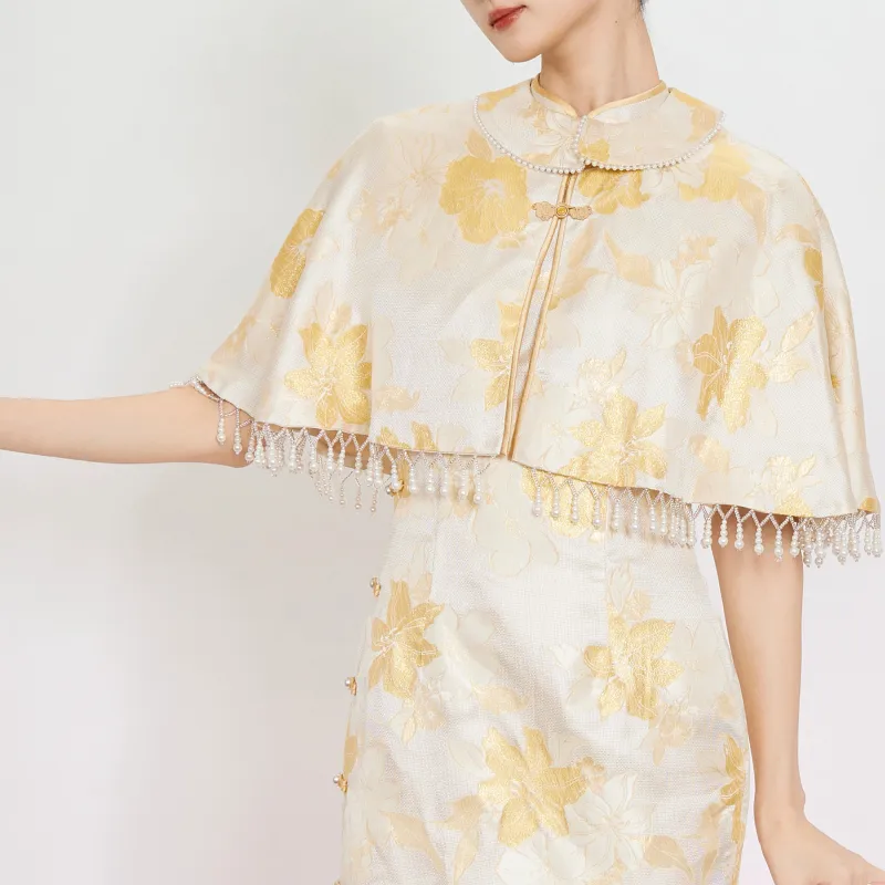 JINYE ORIENTAL Cheongsam Women's Apricot Yellow-2