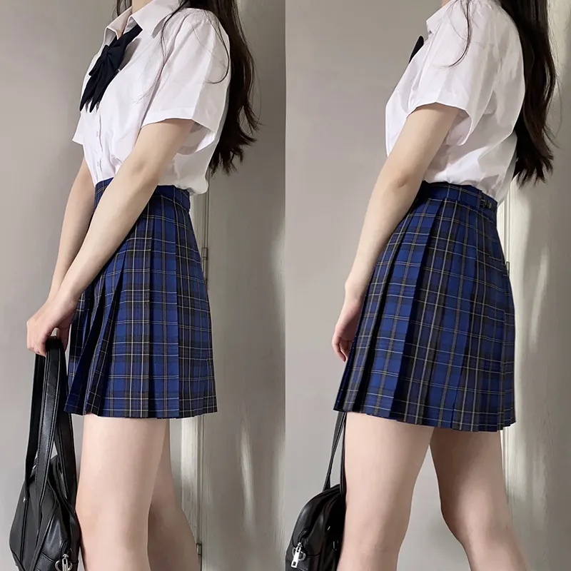 Tokyo Season Casual Short Skirts Women's Green Vine High School Plaid Skirt-48