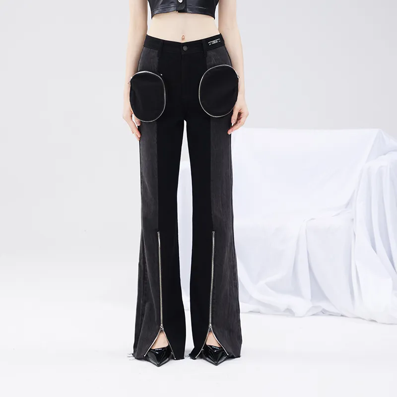 AZEPAM Flared Pants Pants Women's Black-3