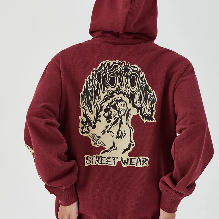 Vision Street Wear Sweatshirt Unisex Burgundy-3