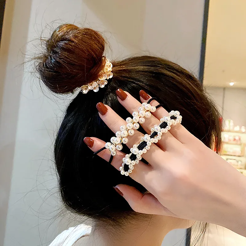 SENDME Hair Ties Women's Bead Style 3 Pack-1