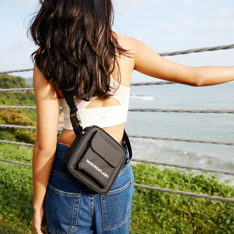 WPT PU Nylon Fabric Small Square Bag Crossbody Bags Small Size Unisex Black/Khaki/White-1
