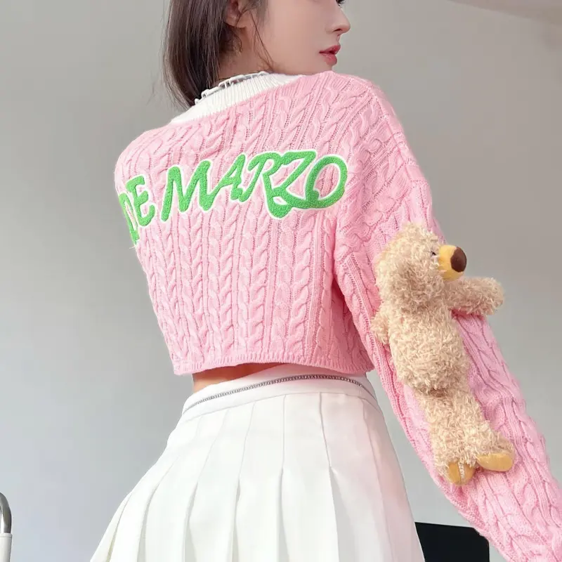 13 DEMARZO Crop Tops Women's Pink-2