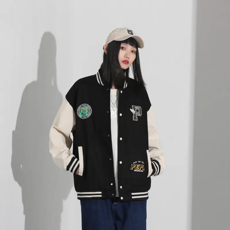 Pepe The Frog Baseball Jacket Unisex-4