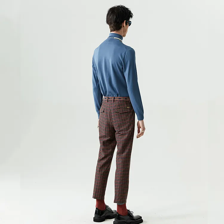 DAVID NAMAN SS22 Straight Casual Pants Men's Burgundy-3