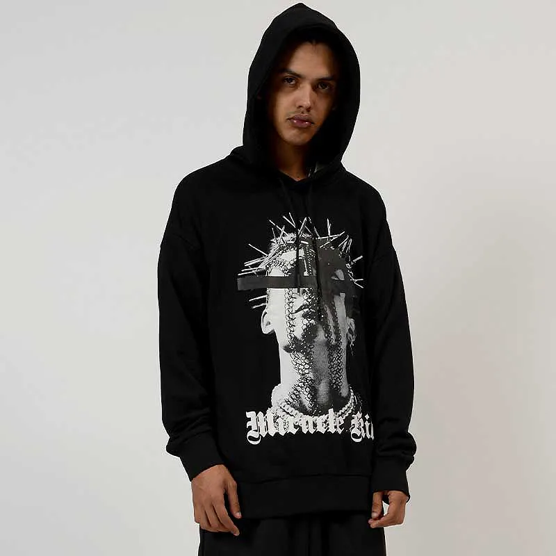 MIRACLE KILL Hooded Loose Fit Sweatshirt Unisex-16
