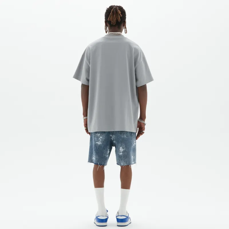 B.X Denim Shorts Unisex Blue-2