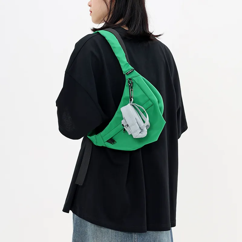MYEDITION Shoulder Bag, Cell Phone Pouch, Crossbody Bag Nylon Polyester Black/Gray Unisex-15