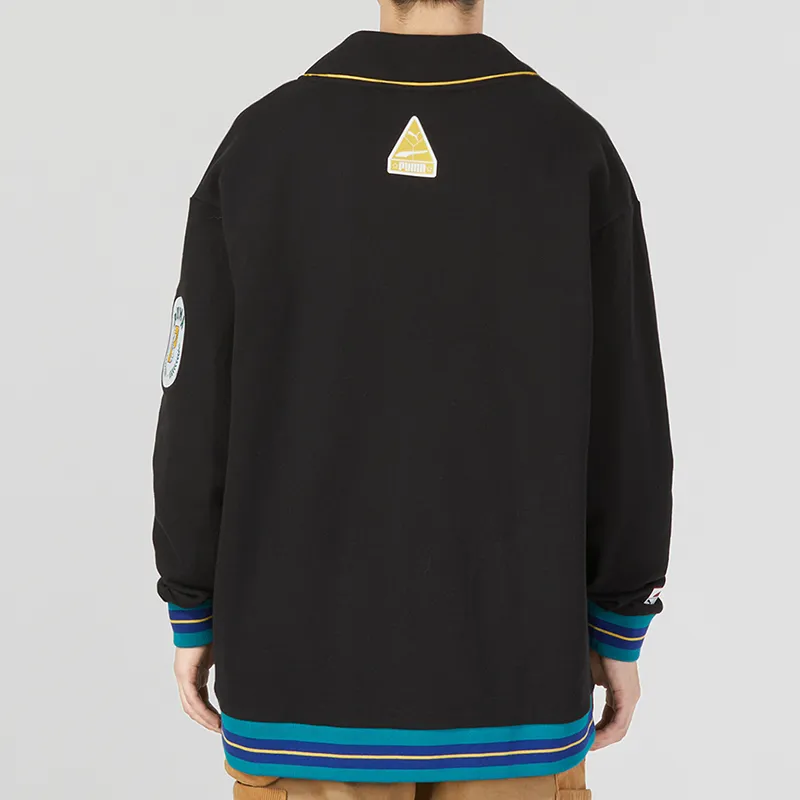 PUMA Team Badge V-neck Jacket Tr Jacket Unisex Black-3