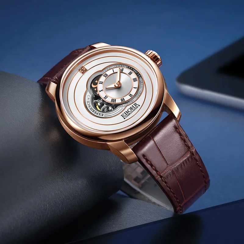 EBOHR Explorer Collection Star Trace, Shenzhen Gift Automatic Mechanical Movement Watch Men's Watches White Dial-3