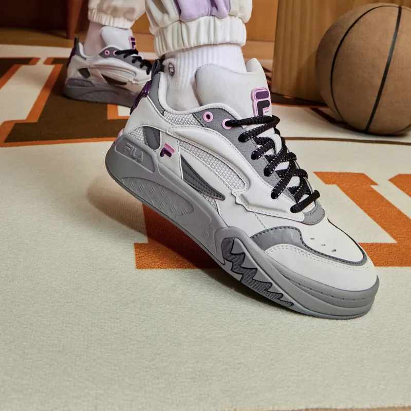 FILA FUSION Desperado Vintage Basketball Shoes 'White Grey Purple' Women's-5
