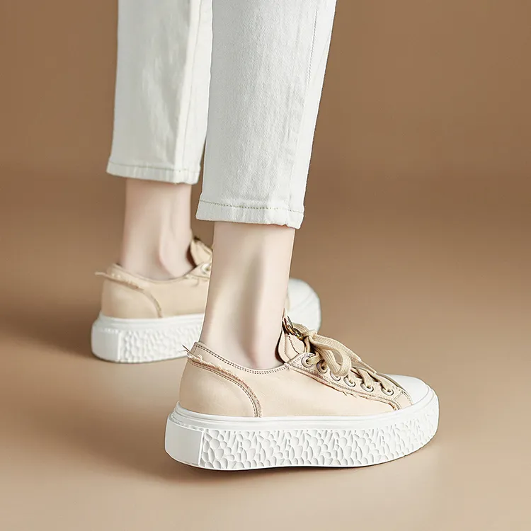 Rosa Bianca Skateboard Shoes Women's Low Top Apricot/Ecru-1